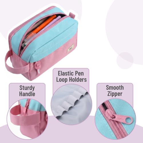 Image of Mr. Pen- High Capacity Pencil Case, Large Pencil Pouch with 3 Compartments and 2 Pockets, Large Pencil Bag with Smooth Zipper, Cute Pencil Case Pouch Organizer, School Supplies for Teens