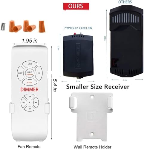 Image of Smart Wi-Fi Ceiling Fan Remote Control Kit, 3 Fan Speed & Light Dimmer,Compatible with Alexa & Google Home Smart Life APP
