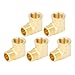 90 Degree Elbow Brass Pipe Fittings Durable 1/2in NPT Male to Female Adapter for Plumbing Systems Industrial Home Use Brass Material 5Pcs