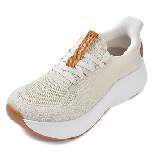 Image of JACKSHIBO Slip in Women Hands Free Shoes Wide Toe Box Arch Support Sneakers | Slip on, Plantar Fasciitis Orthopedic, Metatarsal Pads, Thick Cushion Zero Drop Sole, Walking Athletic Tennis Gym Workout