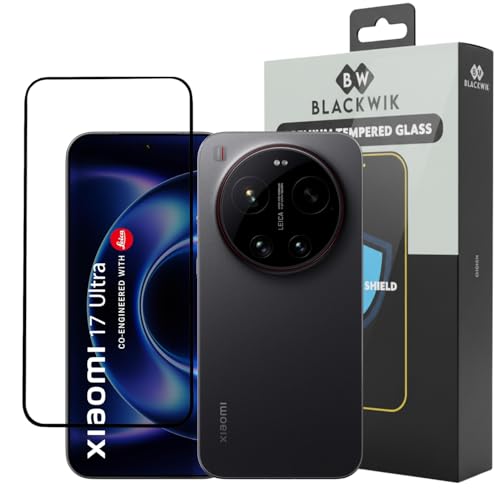 Image of Blackwik Premium Tempered Glass Screen Protector for Xiaomi 17 Ultra with Edge-To-Edge Protector Coverage | Easy Installation Kit (Black)