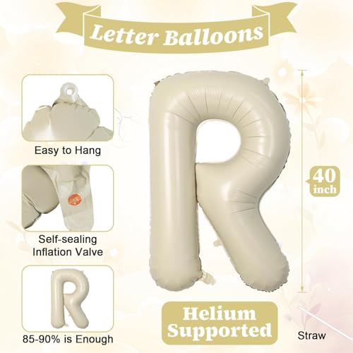Image of 40 Inch Beige BRIDE Letter Balloons, Bachelorette Party Bridal Shower Decor