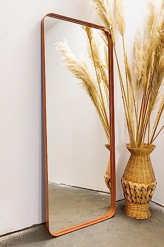 ESPELHO LUXO RETANGULAR RETRÔ CORPO INTEIRO 150X60CM BANHEIRO SALA QUARTO HALL MOLDURA ROSE GOLD
