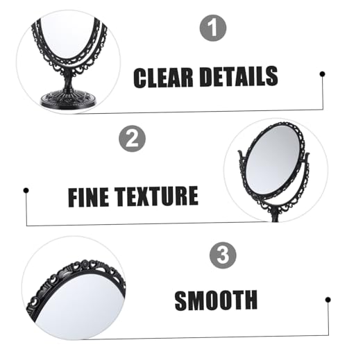 Espejo de maquillaje de pie giratorio estilo retro elegante miniatura 5