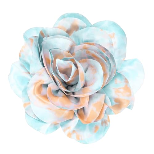 Image of M METERXITY Extra Large Rose Flower Brooches, Lapel Pins Dainty Satin Fabric Big Camellia Oversized Brooch Pin for Women
