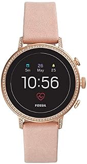 Fossil Women's Gen 4 Venture HR Heart Rate Stainless Steel and Leather Touchscreen