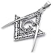 KONOV Mens Freemason Masonic Stainless Steel Pendant Necklace, Silver, 24" inch Chain