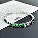 lybeilyn Green Tennis Bracelet, Silver Plated 4mm Cubic Zirconia Birthstone Bracelets for Women, Fashion Jewelry Non Tarnish Size 6.6+1.5 inch Extender