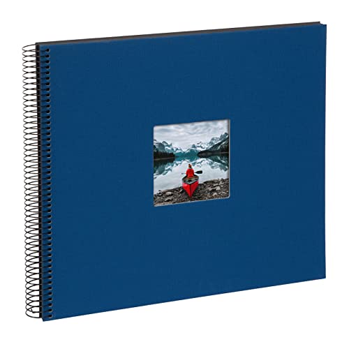 goldbuch Bella Vista 25975 Album photo à spirales avec 40 pages noires en lin pour photos et photos à coller Bleu 35 x 30 cm