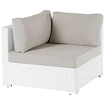 Beliani Gartenlounge Sano II PE-Rattan Weiß & Sandbeige