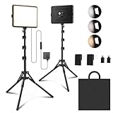 2-Pack LED Photography Lighting Kit, Arsoer 15W Bi-Color Video Light Kit, 2800-6500K LED Light CRI 97+, Studio Light with 70” Tripod Stand for Photography/YouTube/Video Recording/Content Creation