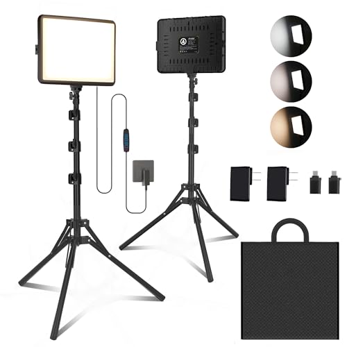 2-Pack LED Photography Lighting Kit, Arsoer 15W Bi-Color Video Li...