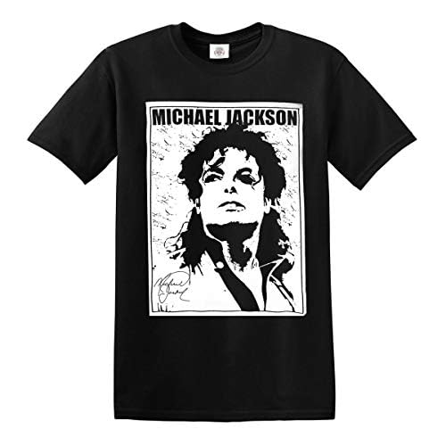 Trend Gear Signature T-Shirt King of Pop Legend Icon Music T-Shirt (M Black T-Shirt)