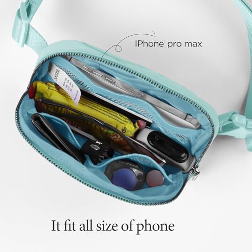Image of ODODOS Unisex Mini Belt Bag with Adjustable Strap Small Fanny Pack for Workout Running Traveling Hiking, Icing Blue