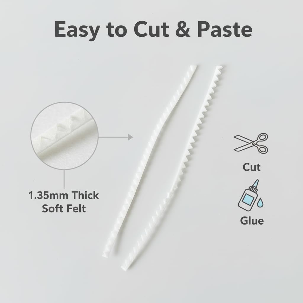 KUAINICE Teeth for Amigurumi - Doll Parts,Felt Mouth for Dolls,Felt Craft Doll Mouths Safety Felt Mouth for Crafts Puppet Teddy Bear Crochet Plush Animals DIY Making Accessories (4mm, 335 Inches)