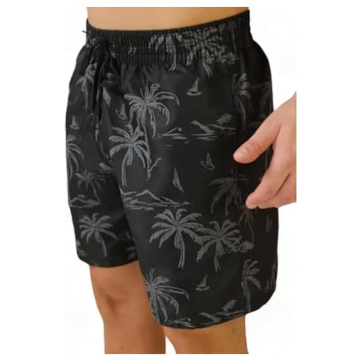 Shorts Mauricinho Bermuda Tactel Praia Masculina Short Coqueiro Moda Praia Piscina (BR, Alfa, P, Regular, PRETA)