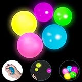 Hot Bee 5 Pcs Sticky Balls Decompress Stress Relief Balls Luminescent Toys Balls,Tear-Resistant...