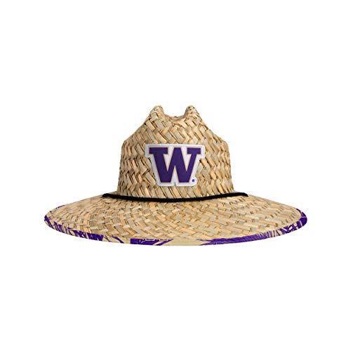 Image of FOCO Men's NCAA College Team Logo Floral Straw Sun Hat