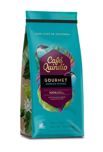 Image of Cafe Quindio Medium-Dark Roast 100% Colombian Excelso Whole Bean Arabica Coffee - Gourmet Espresso Intense - 35 Ounce (Pack of 1)