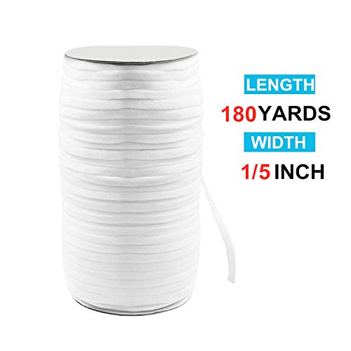 Spandex Elastic Cord/Elastic Band/Elastic Rope/Bungee/White Heavy Stretch Knit Elastic Spool, 1/5