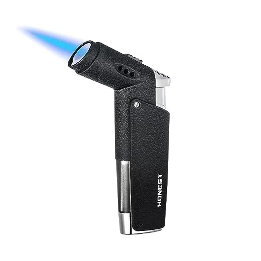 GOLDNCONN Jet Torch Cigar Lighter, Strong Flame Windproof Butane Fuel Cigarette Lighter (Black)