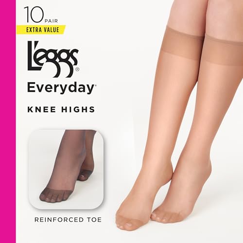L'eggs Women's Everyday Knee High Stockings, Reinforced Toe, 100% Nylon, One Size4