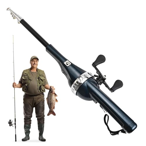Canne à pêche de voyage portable et pliable idéale pour les week-ends nature