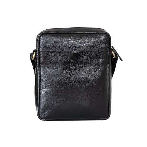 Image of Premium Genuine Leather Messenger Sling Bag for Men & Women - Multipurpose Crossbody Bag with Adjustable Strap & Multiple Pockets for Travel, Office, Work, College & Daily Use