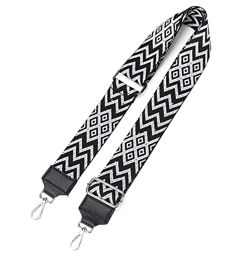 Verstellbarer Schultergurt, Etercycle Schulterriemen 5CM Mehrfarbiger Breiter Taschengurt DIY Umhängegurt für Handtasche Crossbody Tasche (Schwarz Weiß) Cover