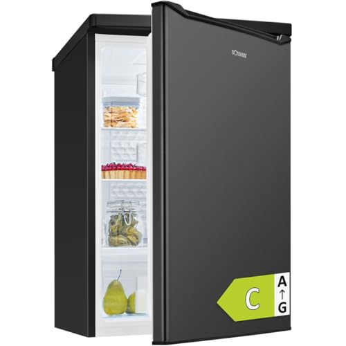 Bomann® Kühlschrank ohne Gefrierfach | Energieklasse C | 85cm | 5 Jahre Kompressor-Garantie | Kühlschrank klein | 0-8°C | leise 35dB | 3 Ablagen | Standardkühlschrank 126L | VS 7258 schwarz