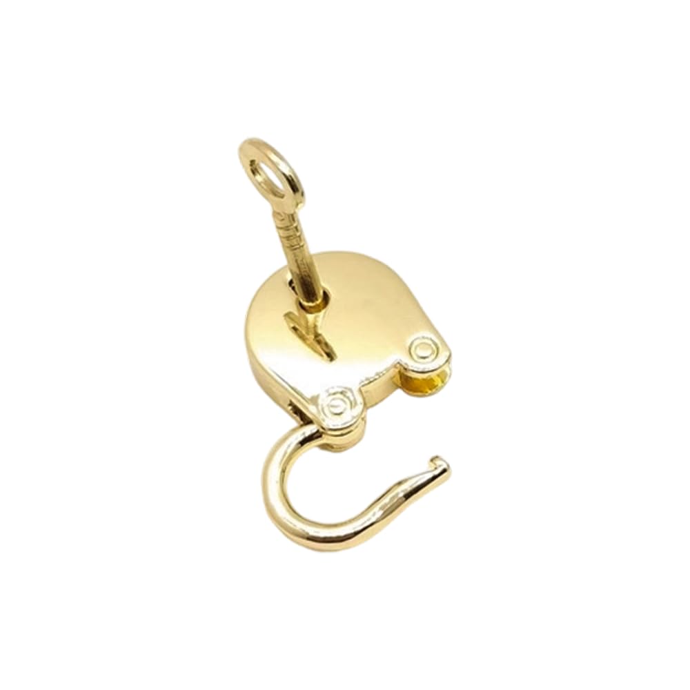1 mini candado dorado vintage en forma de oso antiguo con llave para bolso, joyero, caja de almacenamiento, libro de diario, armario