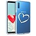 Produktbild kwmobile Hülle kompatibel mit Samsung Galaxy A7 (2018) - Handyhülle - Handy Case Herz Brush Weiß Transparent
