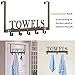 Towel Hooks for Bathroom Over the Door Hooks Wall Mount Towel Rack Towel Holder for Bathroom, Heavy Duty Robe Hooks Towel Hanger for Wall Metal Sandblasted Organizer for Towel Clothes Bag Robe(Coffee)