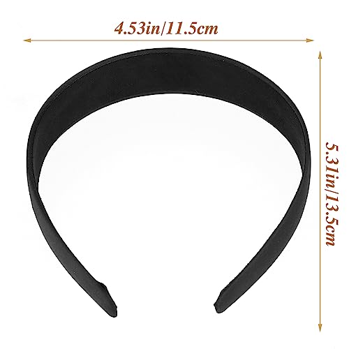 WLLHYF 2 Pieces Satin Headbands 1 Inch Wide Hard Head Band Fashion Solid Headband Anti-slip Plain Hair Bands Diy Hair Accessories for Women Girls Halloween Christmas Valentine's Day - Image 2