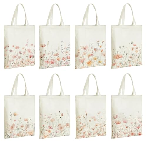 Sac fourre-tout en toile chrétien avec versets de la Bible et motif floral pour femme