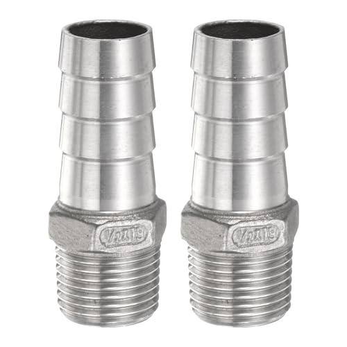 QUARKZMAN 2Pcs Inox Acier Tuyau Cannelé Raccord 0,7
