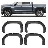 ALMULOO Fender Flares Compatible with 2019-2025 GMC Sierra 1500 4WD & 2WD Wheel Arch Covers Plastic PP Mud Guards 4 Set
