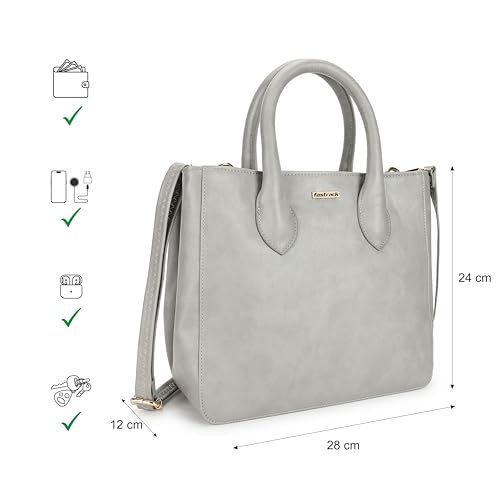 Image of Fastrack Structured Solid Satchel Bag for Women, Girls & Ladies | Detachable Sling Strap | Ladies Purse Handbag