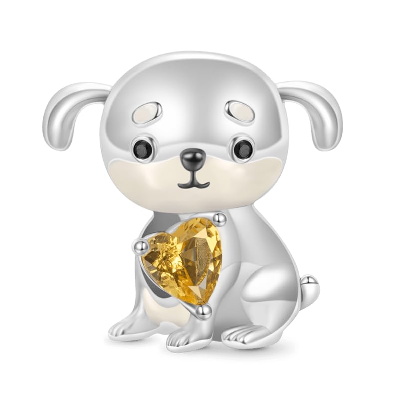 Image of GNOCE Pet Dog Bowl Bead Charm For Women, S925 Sterling Silver Bead Charm NecklaceBracelet for Her, Jewelry Gift