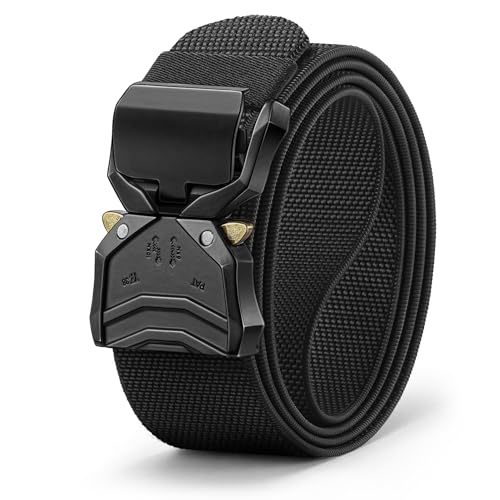 Image of BULLIANT Men Stretch Tactical Web Belt MultiPack 1.5 inch-Adjustable Fit | Smooth Sliding for Micro Fit - Tailored for Exact Size-Holeless for Golf Jeans or Casual