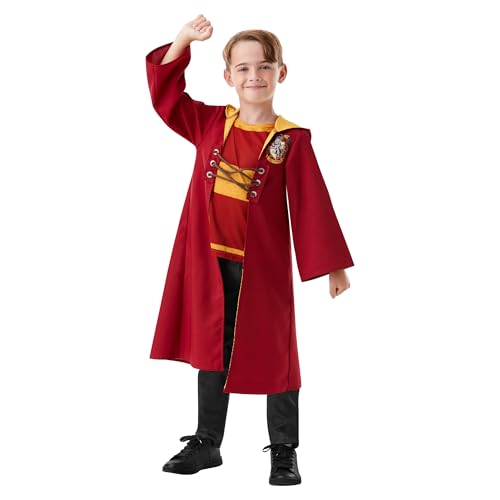 Rubies Official Harry Potter Quidditch Robe Costume for Kids – Hooded Robe with Faux Jumper for Wizard Play