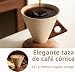 Imagen de Juego de tazas de café de cerámica vintage de 250 ml con mango triangular de madera y platillo base