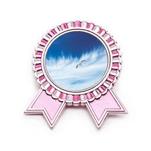 Broche oiseaux bleu et nuages style art déco en métal taille M pour veste