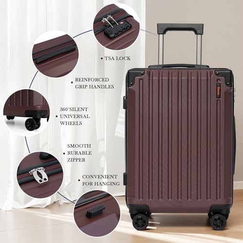 Luggage Sets 5 Piece,Hardside Luggage with Spinner Wheels, Lightweight ABS Hard Shell Travel Luggage with TSA Lock for Family Trips, Business,Vacation - Image 6