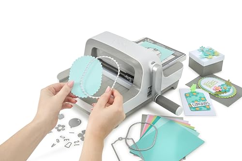 Sizzix Big Shot Machine with Starter Kit, 6\" Die-Cutting and Embossing Machine with Cutting Dies, Embossing Folder and Cardstock
