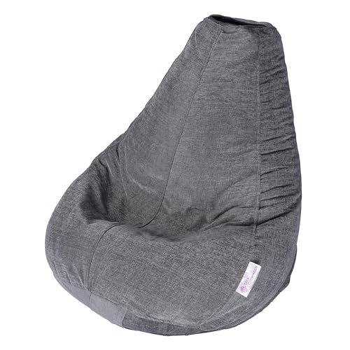 Image of Casa Copenhagen Premium Designer Fabric Bean Bag Chair, Filled with Beans | Capacity: Upto 7 Ft Height, 200 KG Weight | 4XL | Light Grey