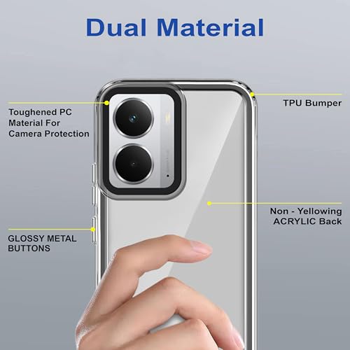Image of amazon basics Back Case Cover for Realme P3 5G | Compatible for Realme P3 5G Back Cover | Case Cover with Camera Protection | (TPU + PC | Translucent Black)