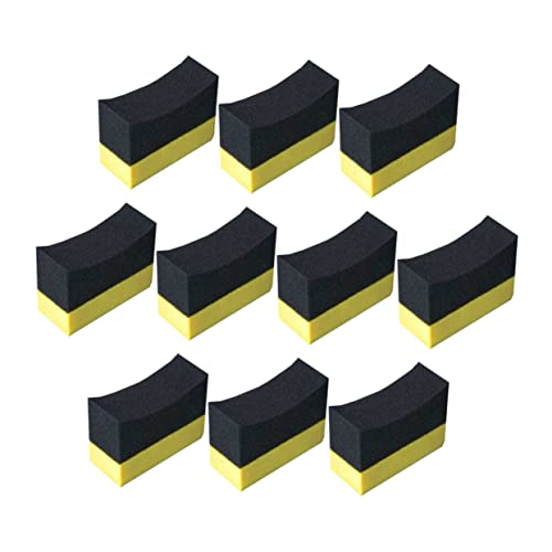 AKOOSY 10pièces Éponge De Lavage Voiture Lot De Applicateur Gomme Pour Brillance Pneus Mousse Douce Antirayures Absorbante Et Réutilisable Pour Entretien Auto