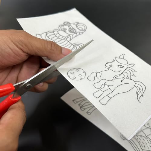 Image of Embroiderymaterial Stick and Stitch Embroidery Patches Patterns, Water Soluble Wash Away Embroidery Transfer Stabilizer Paper with Pre-Printed Unicorn Designs, Threads, Needle & Cutter for Sewing