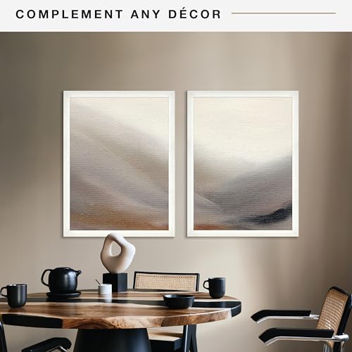 MCS Studio Gallery 18x24 Poster Frame White Woodgrain, Vertical & Horizontal Wall Hanging Large Picture Frame for Photos, Posters & Art Prints (2-Pack)